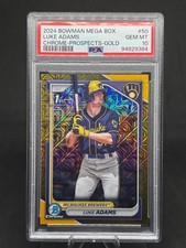 Luke Adams 2024 1st Bowman Mega Box Chrome Prospect Gold Mojo /50 #BCP-50 PSA 10
