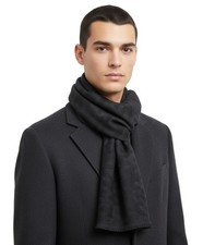 Lanvin Soft Luxurious 100 Wool Black Fringe Scarf
