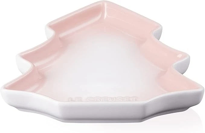 Le Creuset Dessert Plate Tree Shell Pink Christmas Holiday Oven Dishwasher Safe - Image 4 of 4