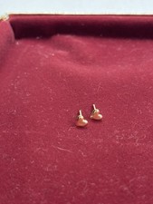 Tiny 14K Gold Heart Stud Earrings No Backs Minimalist Small Lightweight
