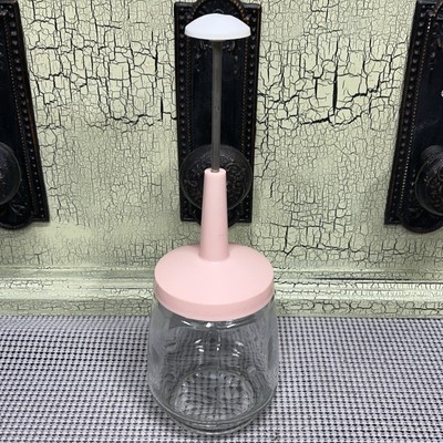 Chopper Food Nut, Onion Federal Glass Housewares Retro Pink Jar Hand Vintage