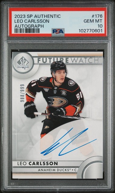 Leo Carlsson *LOW POP* 2023 SP Authentic Future Watch Auto /999 Rookie RC PSA 10