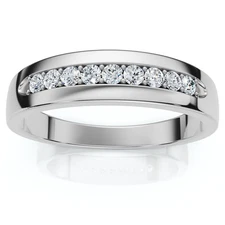 Mens 1/4ct White Gold Diamond Ring 10k High Polished Wedding Anniversary Band