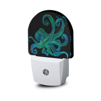 Green Octopus Night Light,Fish Sea Life Plug-in Wall Led Night Lights Decor f...