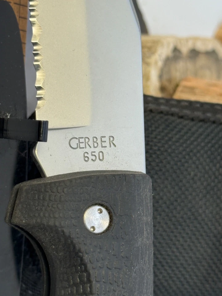 Vintage Gerber 650 Gator Large Single Blade Lockback Knife USA--2531.25 - Image 3 of 4