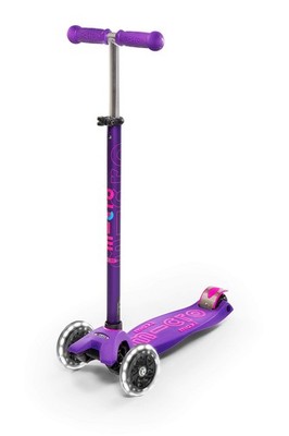 Micro Kickboard | Maxi LED Kids Scooter for Ages 5-12 | Large, Purple