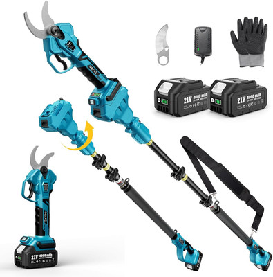 Pole Electric Pruning Shears: 1.8'' Cutting Diameter 2-In-1 Cordless Power Pruner