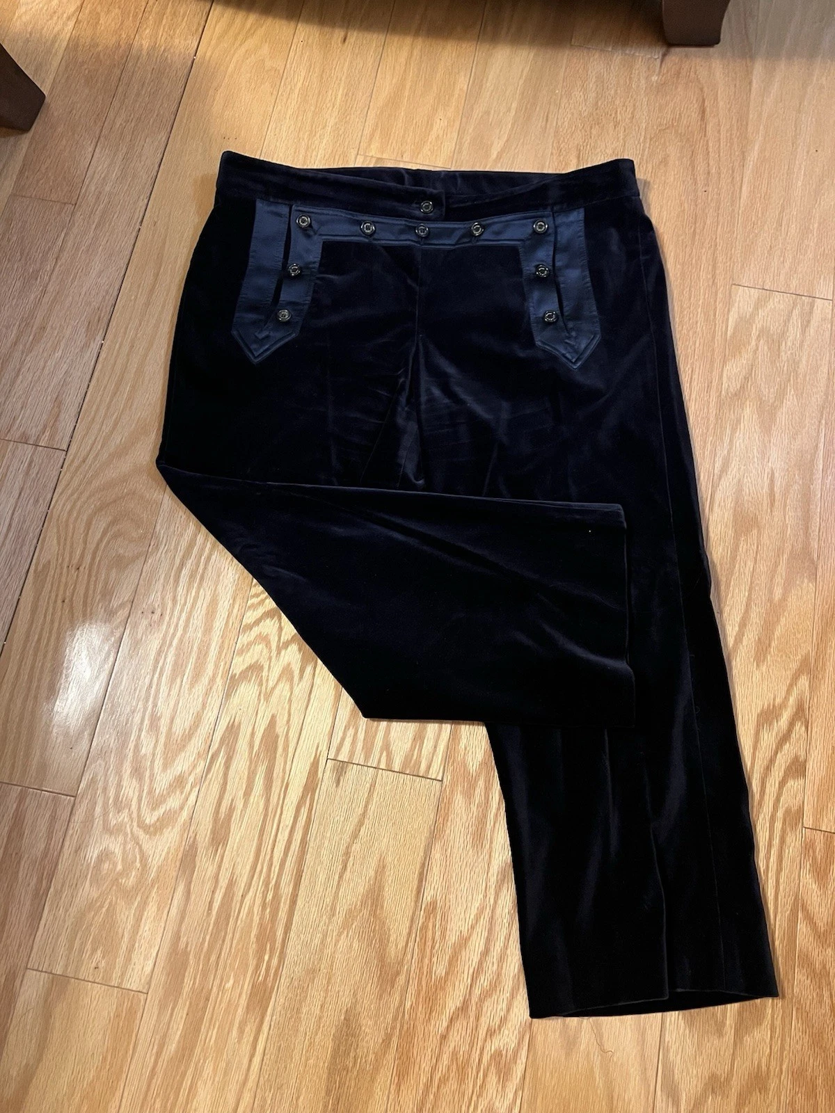 Elie Tahari Capri Velvet Stretch Capri Pants - Midnight Blue 12
