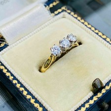 Simulated Engagement Ring 14k Yellow Gold Plated 1.50 CT Round Cut Diamond