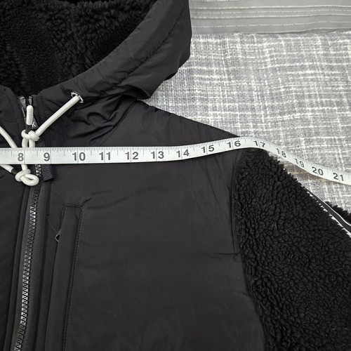 Giacca sherpa Calvin Klein uomo S full zip nera con righe e logo - Foto 5 di 11