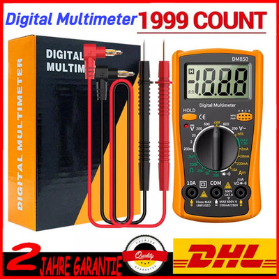 Digital Multimeter Messgerät LCD AC／DC Strommesser Strom Voltmeter Amperemeter