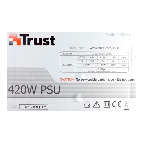 Netzteil TRUST 15316 420W PSU ATX 20+4-PIN SATA MOLEX FDD ATX12V - Bild 3 von 3