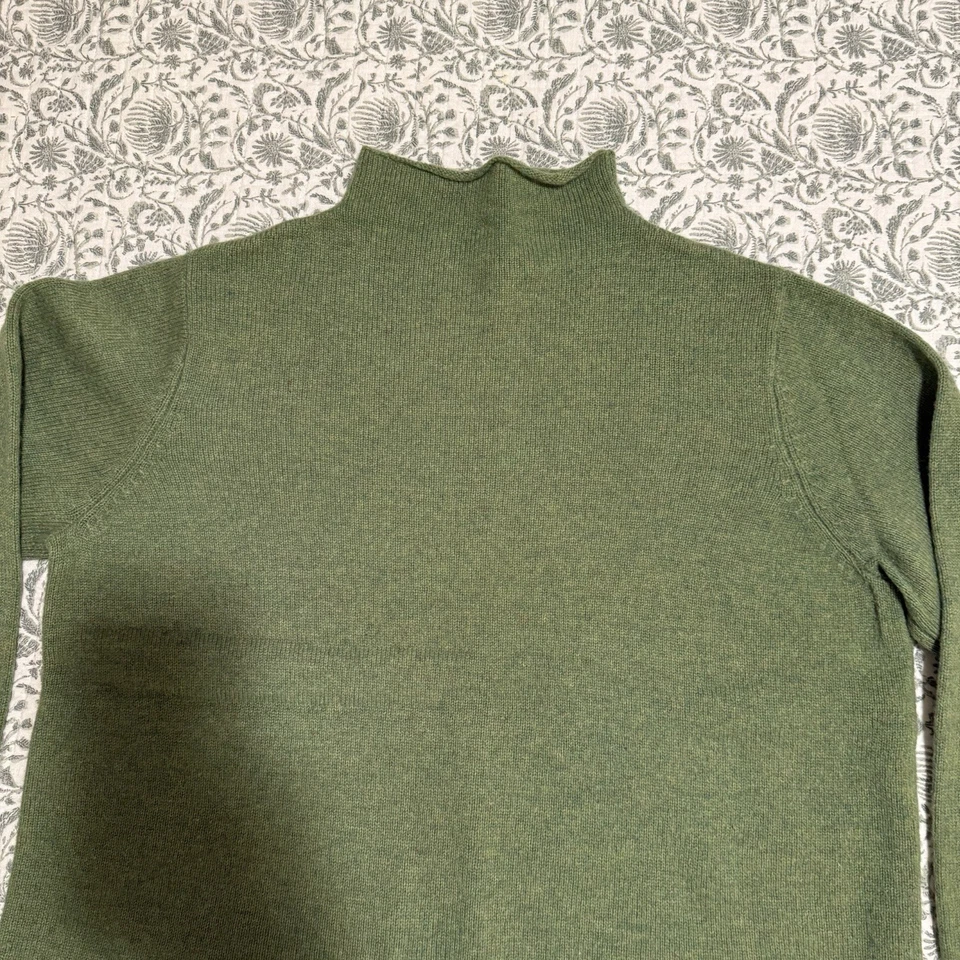 Винтажный Venezia джинсы зеленый ягненка смесь насмешливый шеи свитер женщин 14/16 коричневый отделки - Изображение 2 из 4