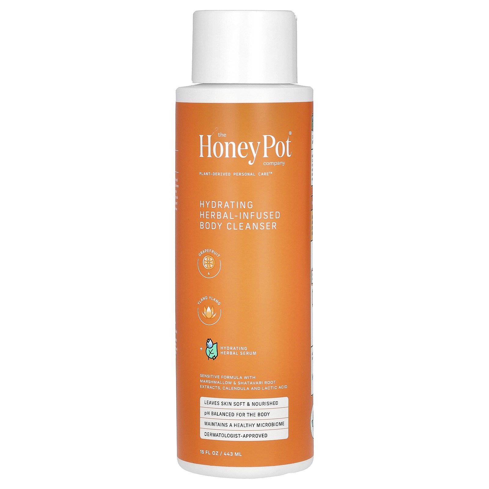Увлажняющее очищающее средство для тела на основе трав, Грейпфрут и Иланг-Иланг, 15 жидких унций (443