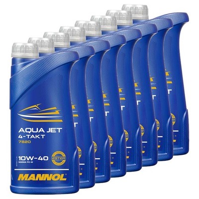 Motoröl Motor Öl 4Takt Aqua Jet 10W40 MANNOL 8x 1 Liter Außenborderöl Jetski