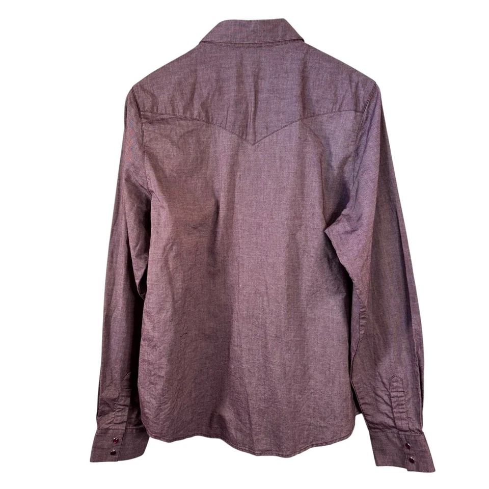 Camisa Western Rockies Púrpura Denim Perla A Presión Para Mujer Talla XL Manga Larga Fondo Foto 2 de 4