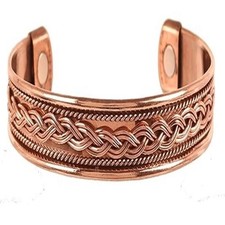 Beautifully Forged Magnetic Healing Copper Bracelet for Meditation Yoga Chakra M