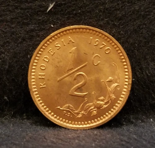 Photo of a 1970 Rhodesia 1/2 Cent from an eBay listing that sold on Apr 21, 2026