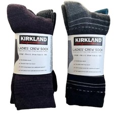Kirkland Women Ladies Extra Fine Merino Wool Blend Crew Socks 3 Pack  G14
