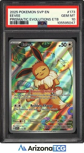 Pokemon 2025 Eevee 173 Holo Prismatic Evolutions ETB GEM MINT PSA 10