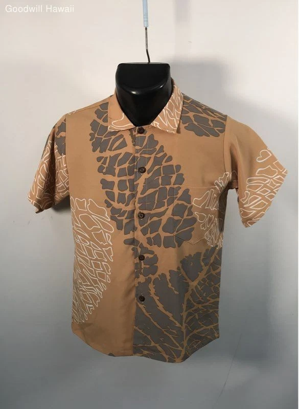 Manuheali'i Men's Tan Print Short Sleeve Hawaiian Aloha Button Down Shirt Sz XL
Opens in a new windo
