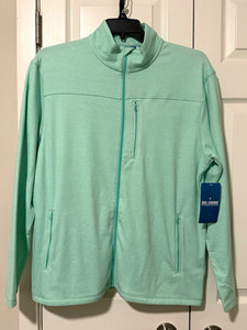 Reel Legends Men's Green Full Zip Jacket L Stand-Up Collar Solid Zip Pockets