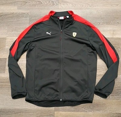 Puma X Ferarri Scudaria Jacket Mens Medium Black Full Zip Long Sleeve Auto F1