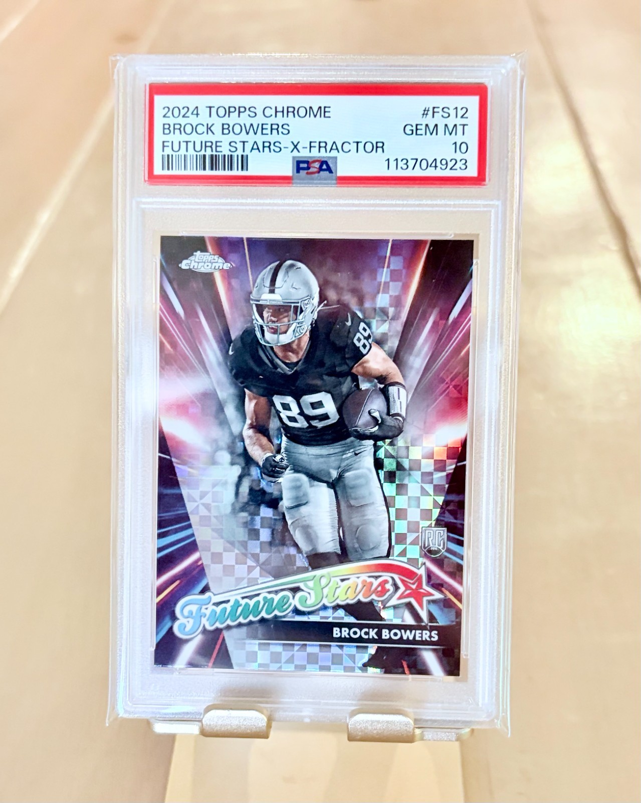 Brock Bowers Topps Chrome Future Stars #FS12 X-Fractor