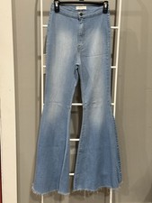 Vibrant MIU Bell Bottom Jeans Sz 7 Boho Hippie 70's Made In USA Festival Concert