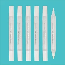  Dual Tip Acrylic Paint Pens, Medium Tip and Extra Fine Tip, 6 White Color