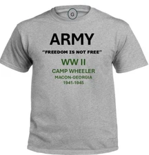 CAMP WHEELER*MACON-GEORGIA* 1941-1945*WW II*PT SHIRT. OFFICIALLY LICENSED