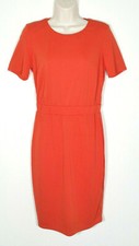 ASOS Women Size 8 Sheath Dress Orange Diamond Back Cutout Smocked Waist Stretch