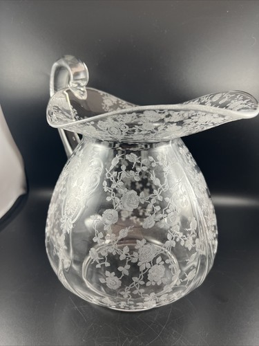 Cambridge Elegant Crystal Rose Point Doulton Pitcher RARE #3400/141 RARE 80 Oz - Picture 6 of 11
