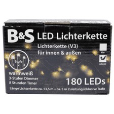 Guirlande Lumineuse 180 LED Intérieur et Extérieur 8 Heures Blanc Chaud