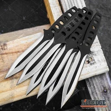 12PC Fixed Blade Knife Set Ninja Survival Hunting Knives With Black Storage Case