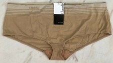  L  CHANTELLE stretch beige lined front hipster boyshorts brief panties