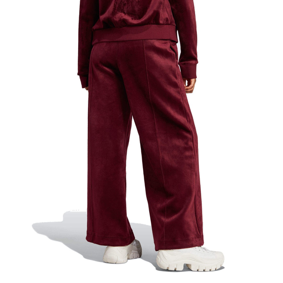 adidas Wide Leg Velvet Track Pants Velour Premium Essentials RRP65