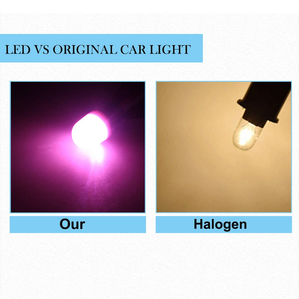 2 Pcs Ceramic T10 W5W 194 168 Car Backup Lamp Bulb Wedge Light Pink Interior - Image 3 of 4