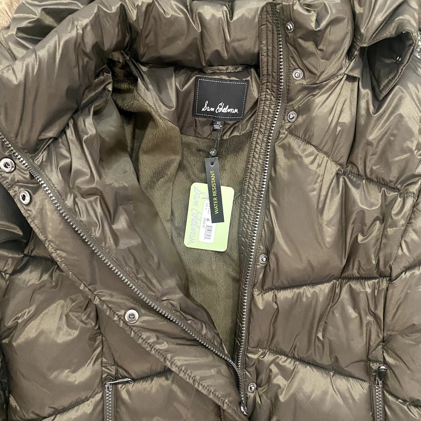 Sam Edelman 3/4 Puffer Jacket w/ Faux Fur Trim Hood, Size XL image 2