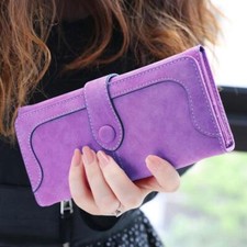 Purple Women's Wallet Large Capacity Multi Card Organizer Clutch Phone Handbag