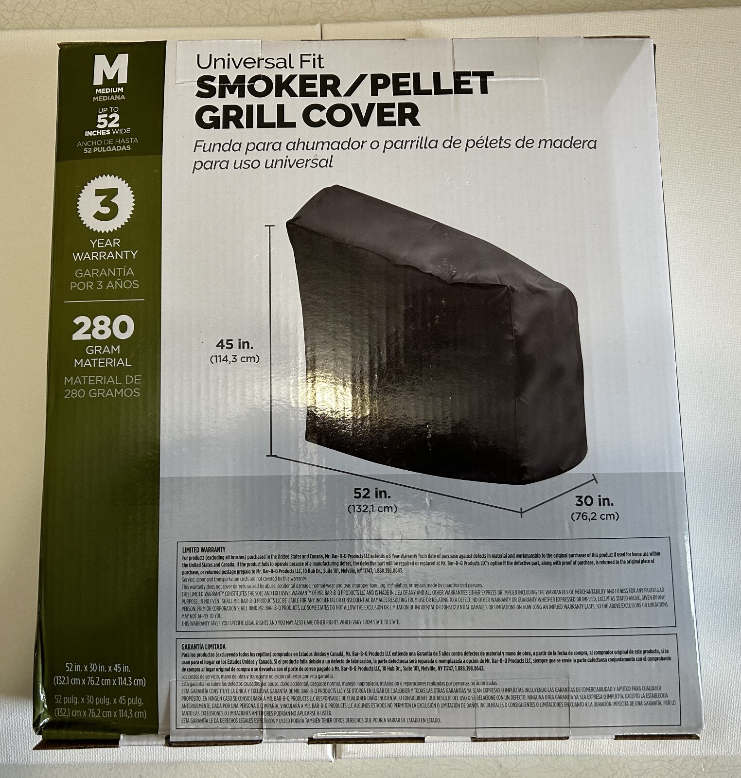 Universal Fit Smoker / Pellet Grill Cover Up to 52” Wide Medium FREE