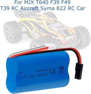 2000mAh 7.4V 2S Lipo Battery 20C 5500-2P Plug with USB Cable for RC Car Boat