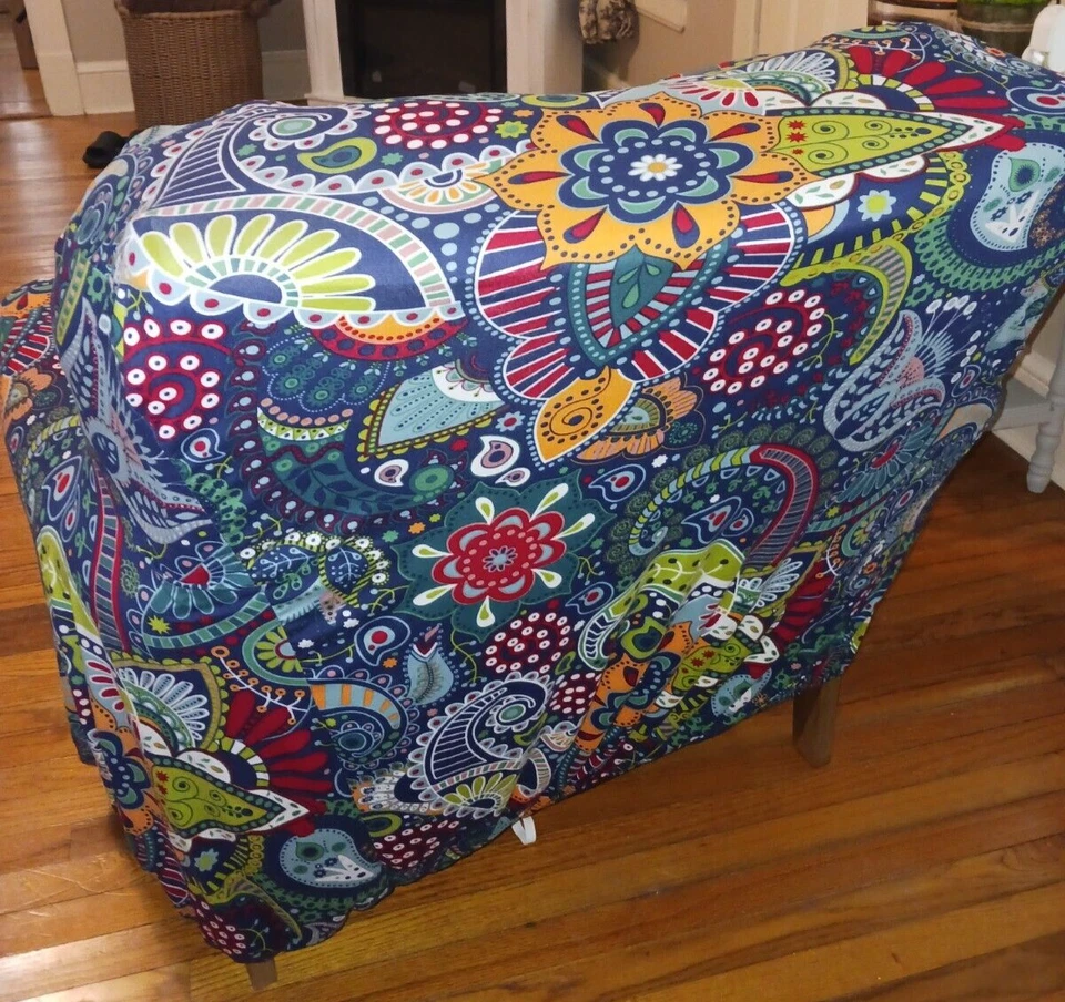 SILLA PAISLEY FLORAL MULTICOLOR FUNDA ANTIDESLIZANTE BOHO ELÁSTICA Foto 4 de 4