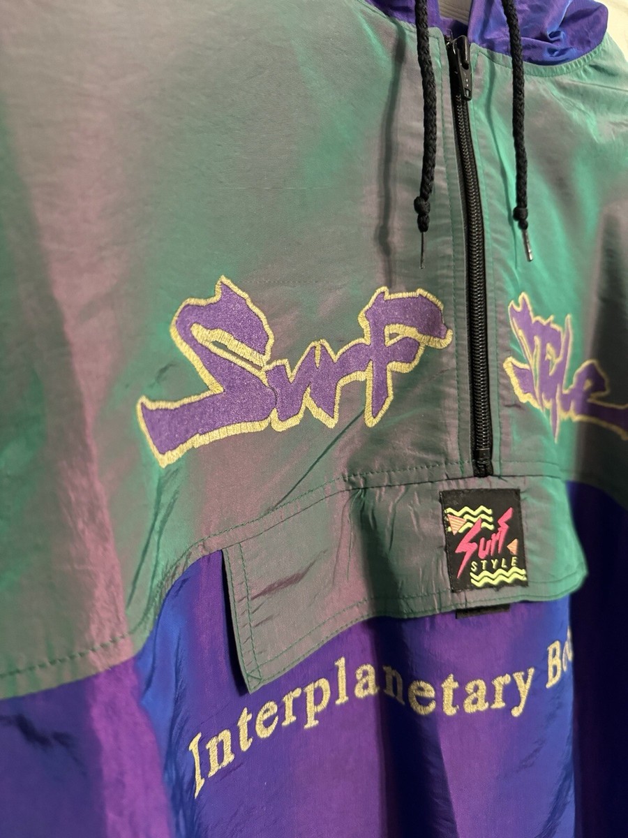 【FEPL】24FW★ New Wave K-9 Pigment Hood Vintage Surf Style Mens Iridescent Purple Hooded Windbreaker