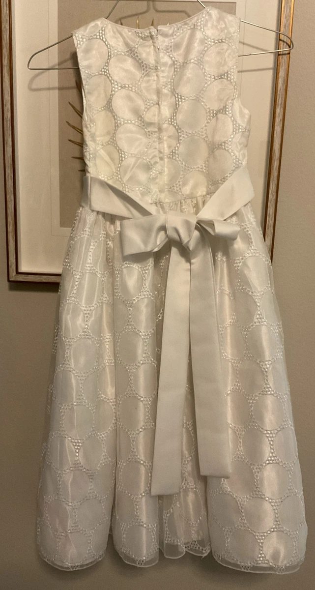 AMERICAN PRINCESS Lil Girls Sz 7 White Embroidered Puffy Lined Party Dress