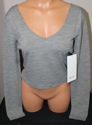 New Women's Lululemon Align Long Sleeve Top  - Heathered Rover - Size 8