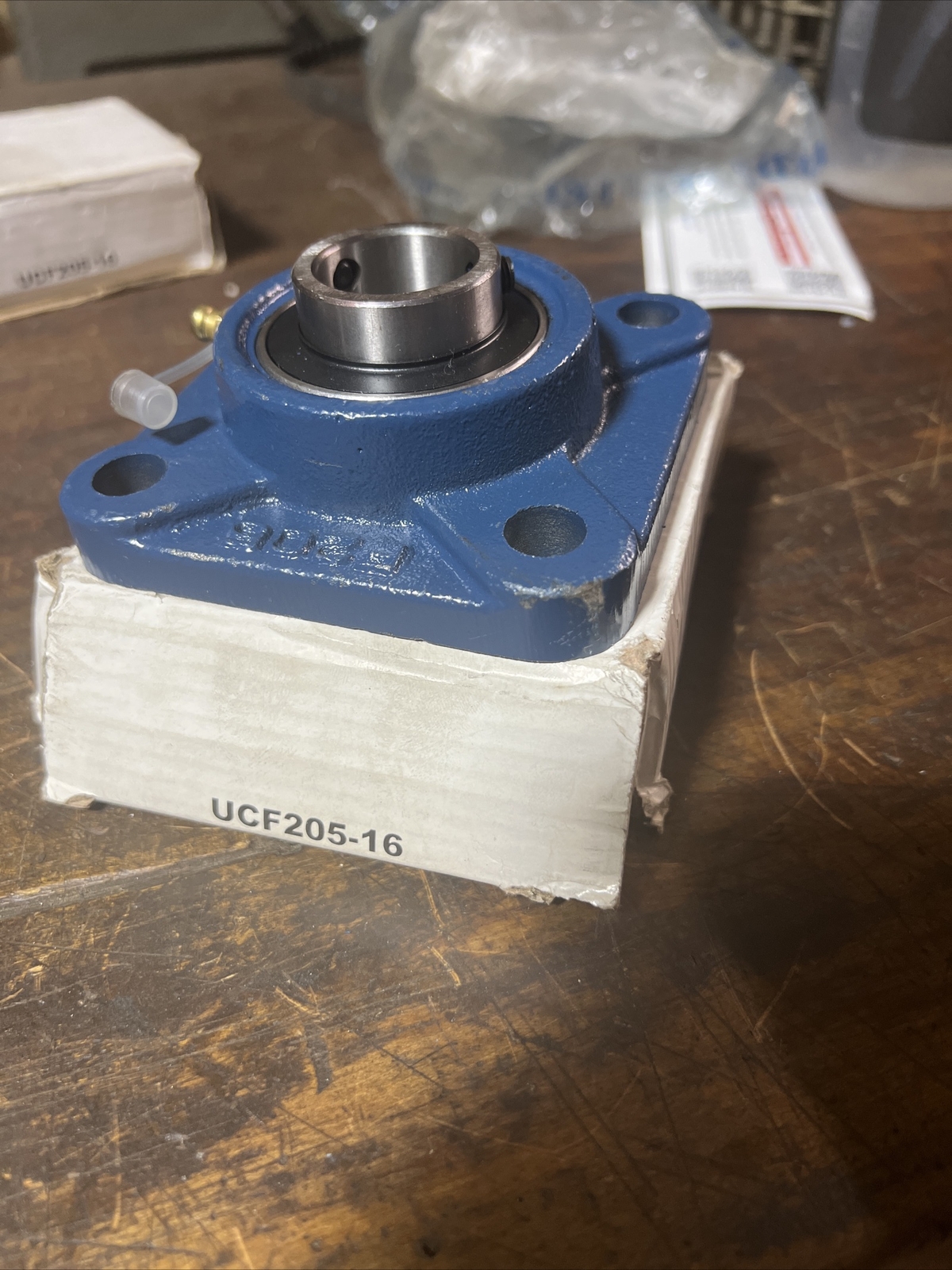 Cuscinetto Foro 1 Pollici Cuscinetto A Blocco Flangiato UCF205-16 Con 1 Foro E 4 Fori Per Bulloni - Confezione Da 2 Pezzi Cuscinetti A Blocco