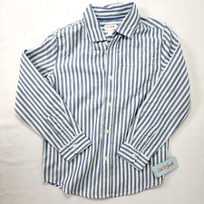 Cat Jack and Boy's Blue White Striped Long Sleeve Shirt NEW w tags Size M 8 10