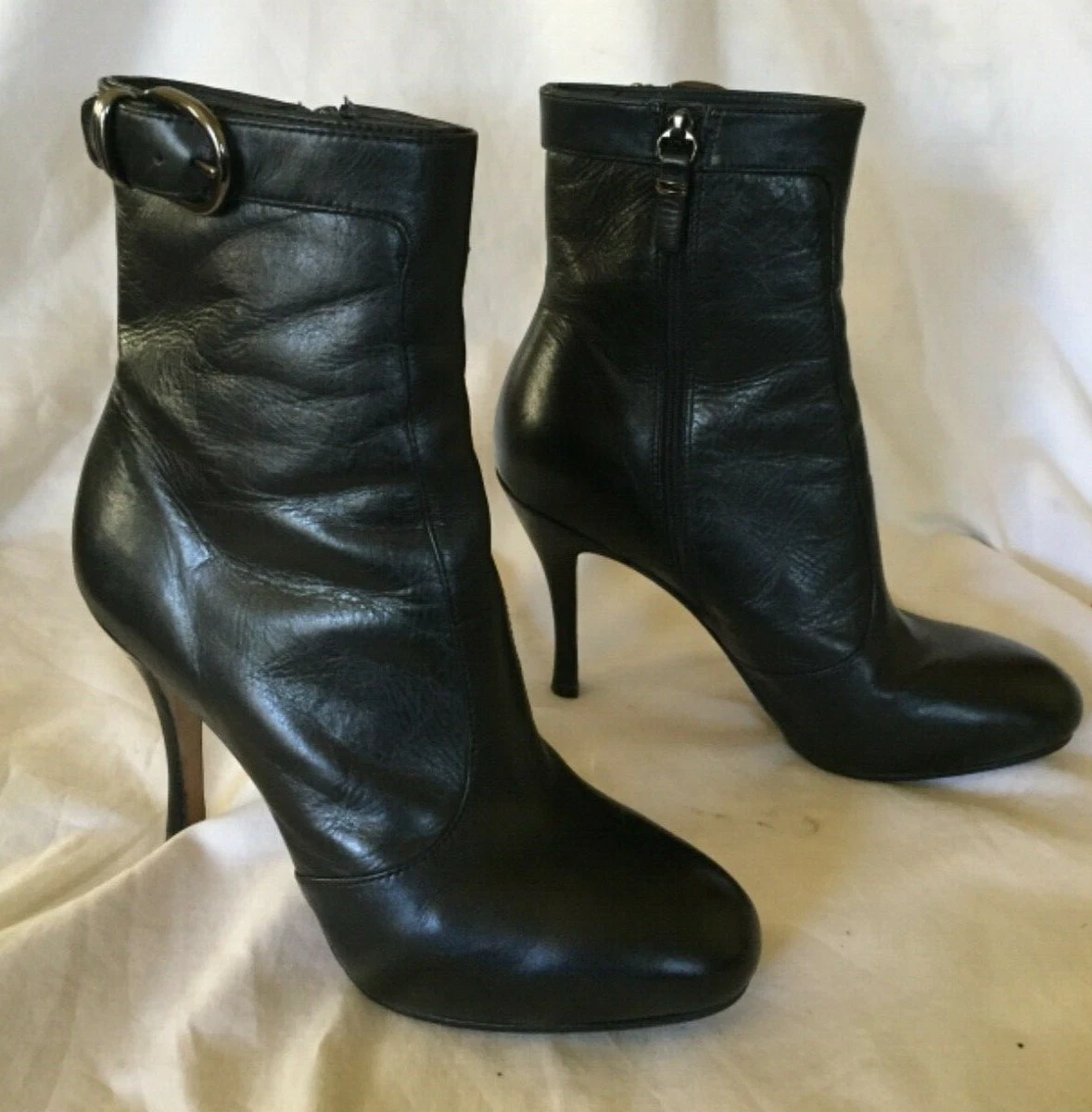 VIA SPIGA Women s ankle boots buckle Black size 6.5 eBay