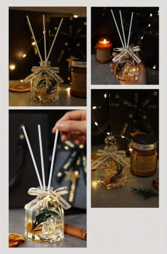 Candles Gift Set. Scented Candle and Aroma Reed Diffuser Set. Aromatherapy. Cand - Picture 3 of 8